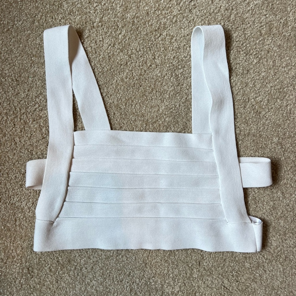 Adika white cropped bra top